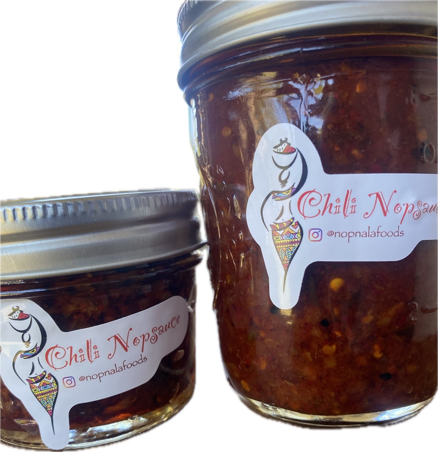 Two jars of Nopnala Foods Nopsauce chili oil